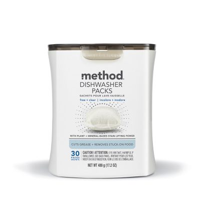 Method dishwasher packs - free + clear, 30 ct