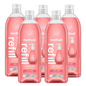 Method pink grapefruit gel hand wash refill 5-count bundle, 170 fl oz