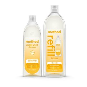 Method super shine liquid dish soap starter set - coastal citron, 64 fl oz